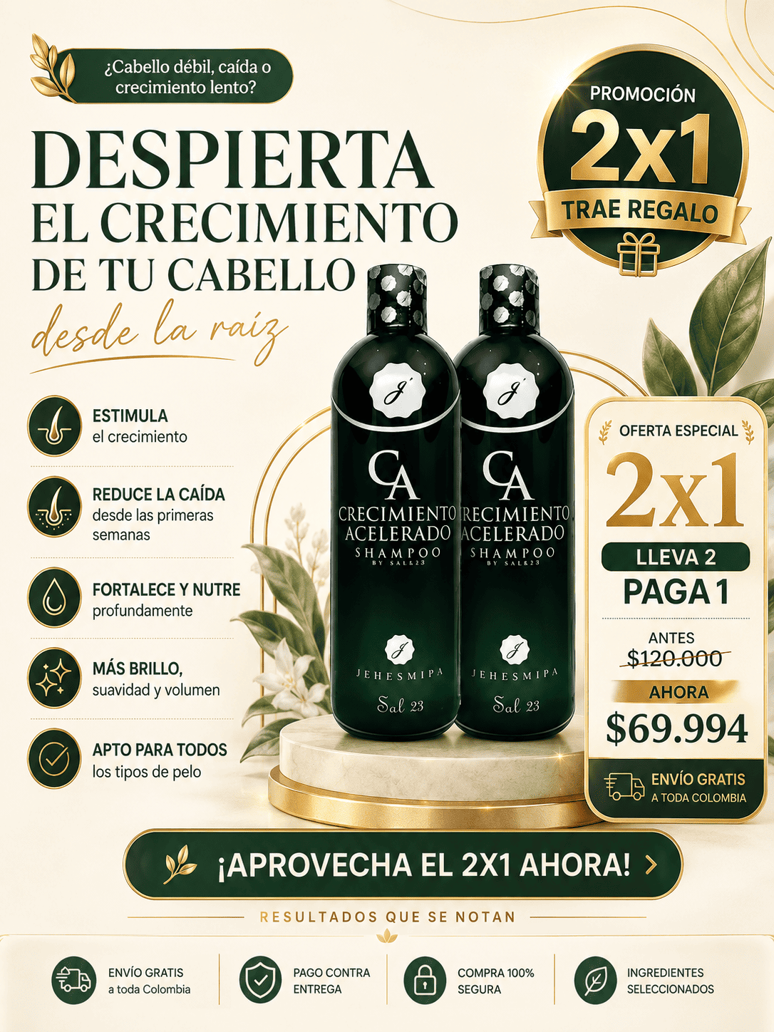 SHAMPOO ANTI CAÍDA Y CRECIMIENTO INTENSIVO