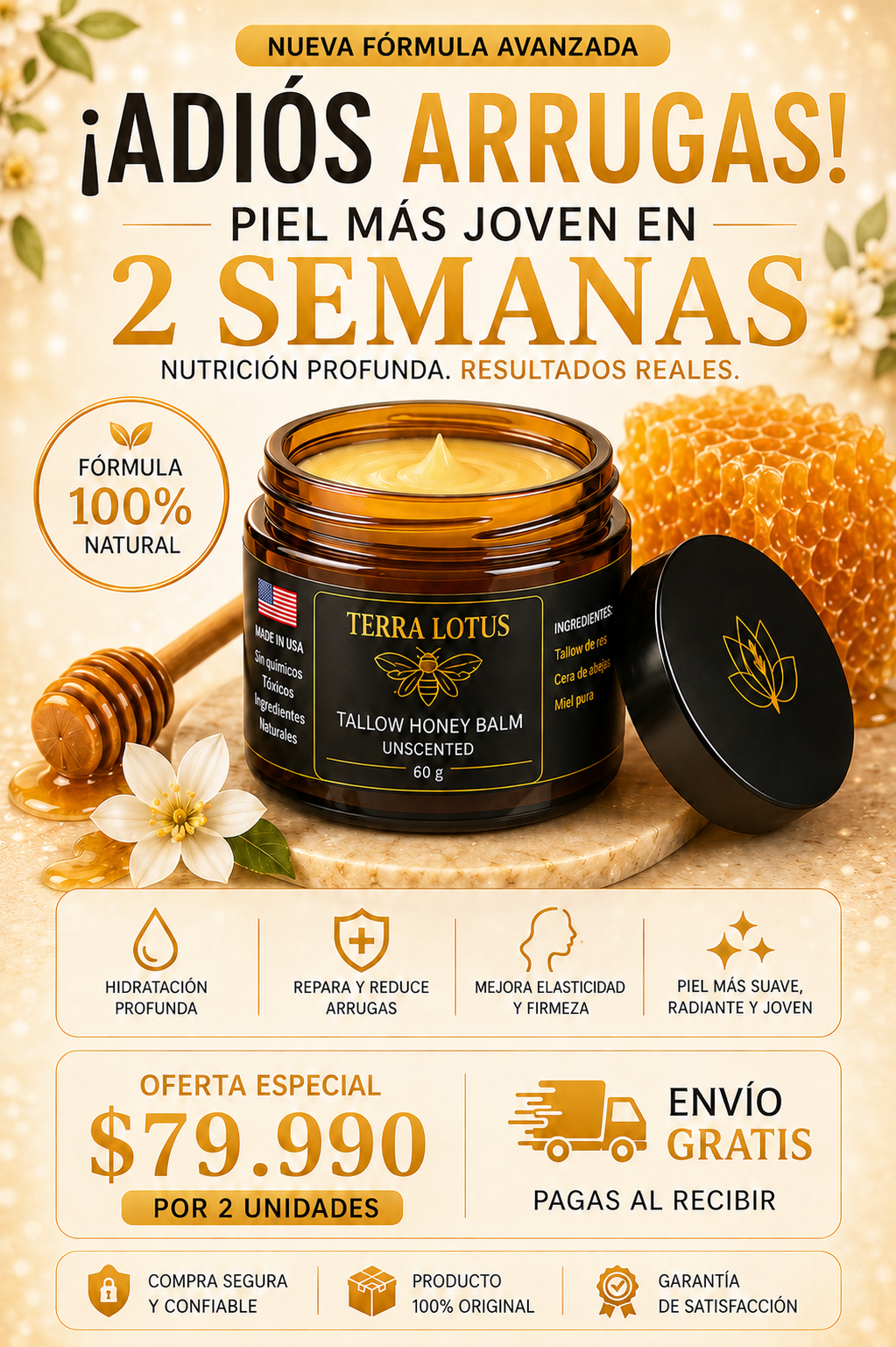 ✨ Terra Lotus Honey Balm – Crema Premium Antiarrugas